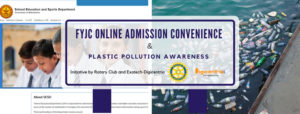 FYJC Online Admission and Plastic Pollution Awareness.